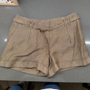 LOFT Tweed-Look Belted Women's Shorts in Light Brown